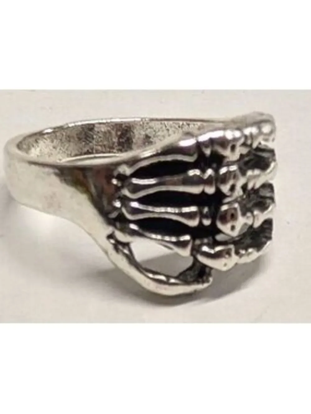 New Skeleton Hand Claw Ring Size 8 Silver Tone Gothic Style Jewelry Halloween
